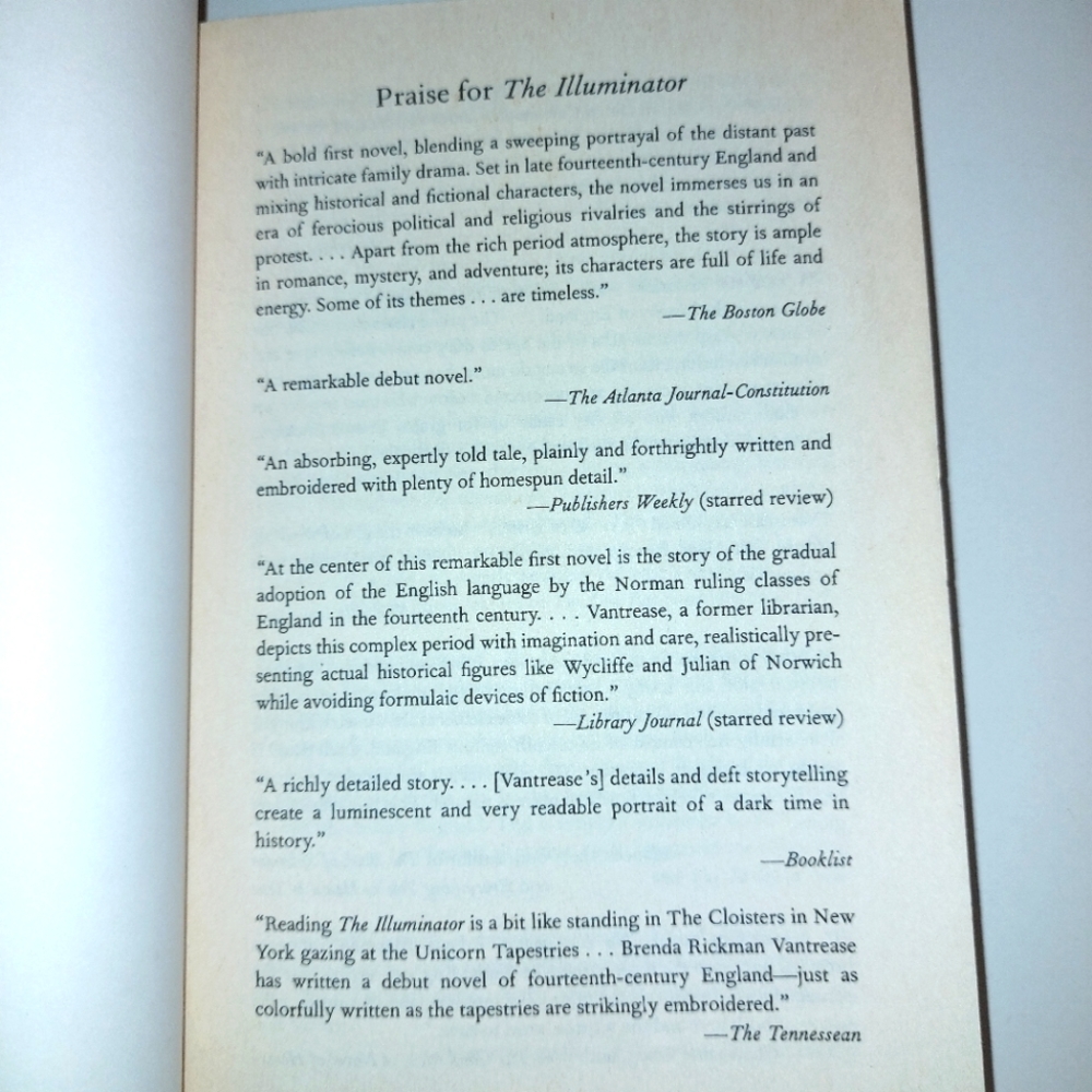 5 for $25- The Illuminator, a Historic Novel by Brenda Rickman Vantrease - Picture 5 of 9